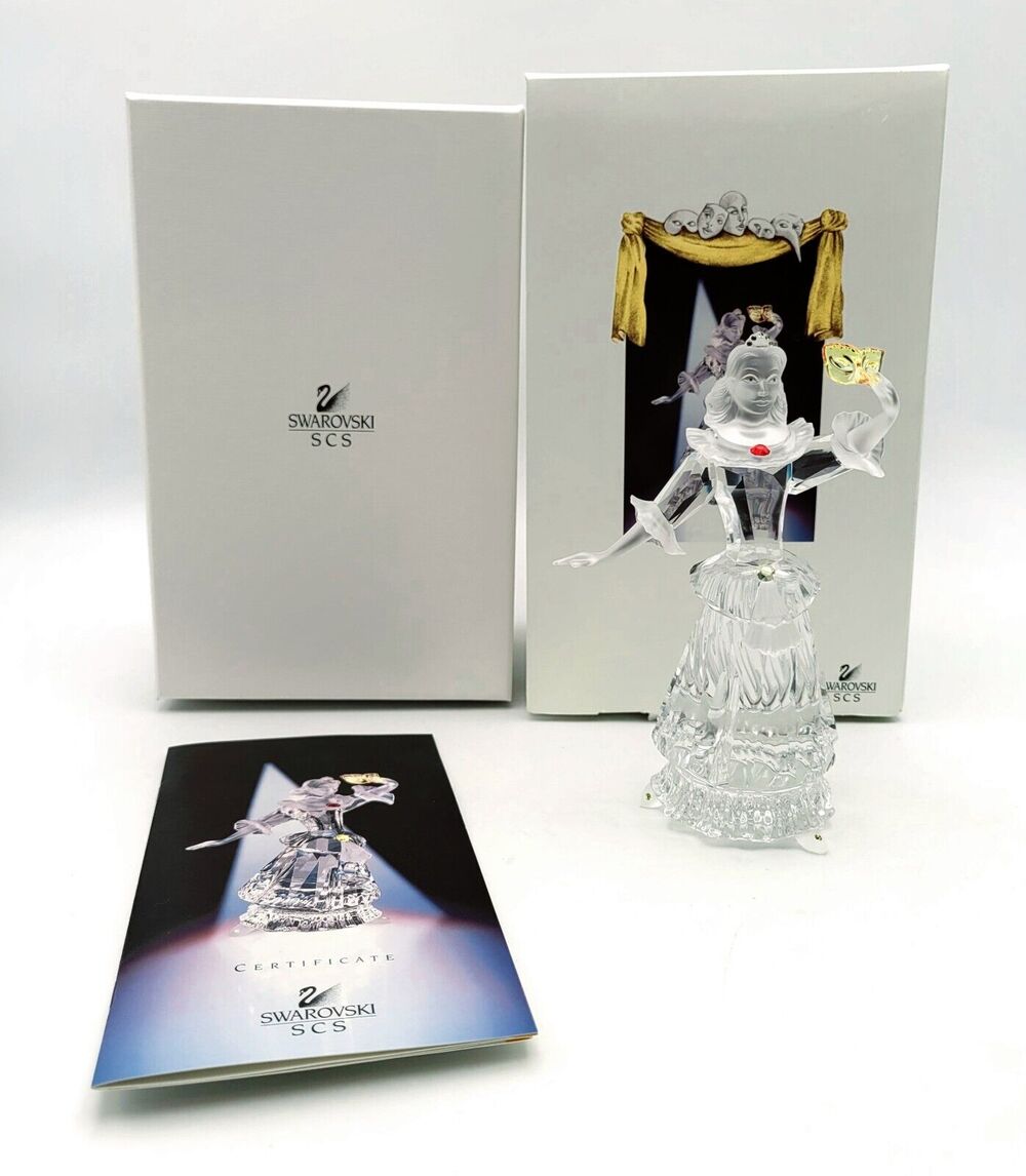 Swarovski Crystal Figurine “Masquerade” Columbine 2000 SCS box & COA MSPR $350